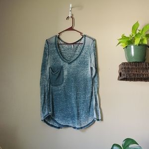 Distressed long sleeve shirt